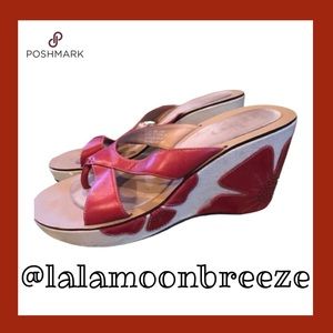 🌺Clarks Burnt orange and cream shoes